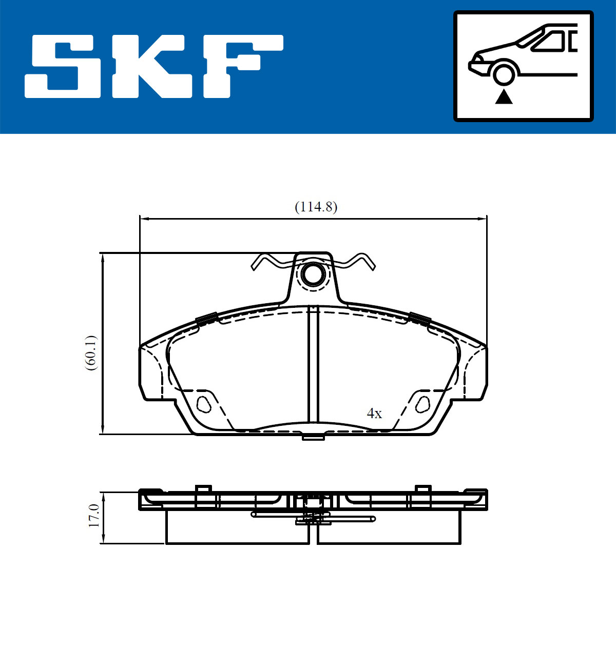SKF VKBP 80997 Bremsbelagsatz, Scheibenbremse